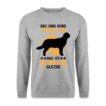 Das ist Flat Coated Retriever Glitzer - Unisex Pullover - Weißgrau meliert - Vorne - Alina (178cm) & Michal (187cm)