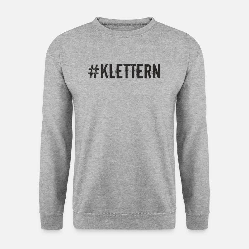 Klettern - #Klettern - Unisex Pullover - Weißgrau meliert