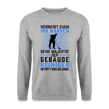 Gebäudereiniger verneigt euch Fensterputzer - Unisex Pullover - Weißgrau meliert - Vorne - Alina (178cm) & Michal (187cm)