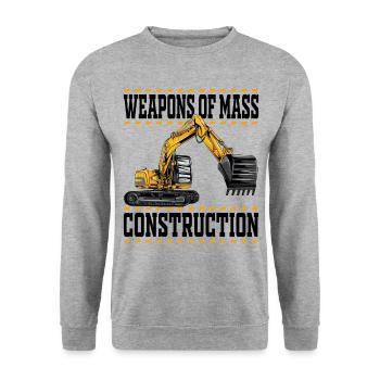 Weapons Of Mass Construction - Excavator Construction Workers - Unisex Sweatshirt - salt & pepper - Front - Alina (178cm) & Michal (187cm)