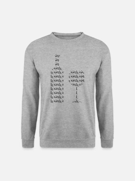 Wein Silhouette - Unisex Pullover - Weißgrau meliert
