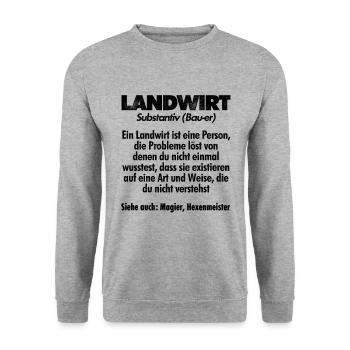 Landwirt Definition Bauer Traktor Fahrer Agrar Tre - Unisex Pullover - Weißgrau meliert - Vorne - Alina (178cm) & Michal (187cm)