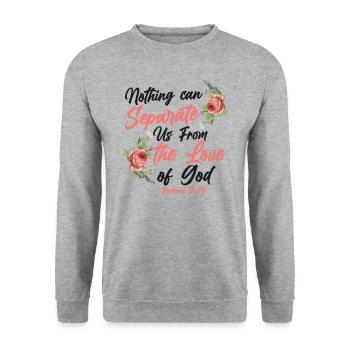 Christian Bible Verse Quote Rose - Unisex Pullover - Weißgrau meliert - Vorne - Alina (178cm) & Michal (187cm)