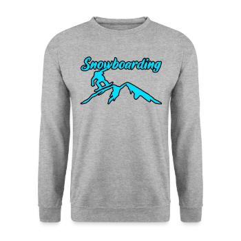 Snowboarding - Unisex Pullover - Weißgrau meliert - Vorne - Alina (178cm) & Michal (187cm)