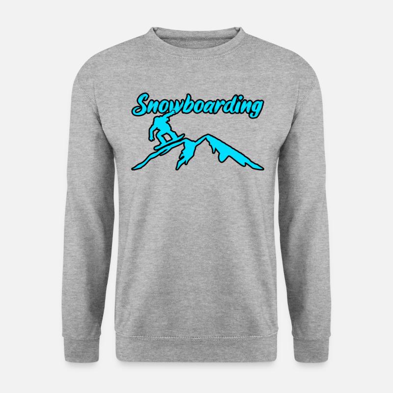 Snowboarding - Unisex Pullover - Weißgrau meliert