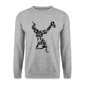 Breakdance B-Boy Dance 80s Breakdancing Dancer - Unisex Sweatshirt - salt & pepper - Front - Alina (178cm) & Michal (187cm)