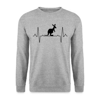Kangaroo Australia Heartbeat - Unisex Sweatshirt - salt & pepper - Front - Alina (178cm) & Michal (187cm)