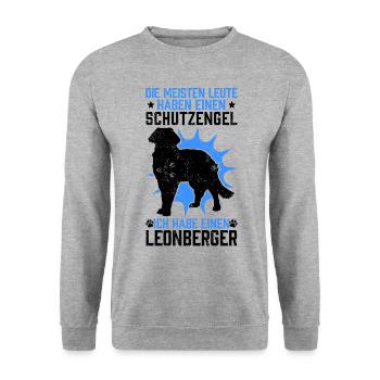 Glückspilze haben einen Leonberger Leonberg Hund - Unisex Pullover - Weißgrau meliert - Vorne - Alina (178cm) & Michal (187cm)