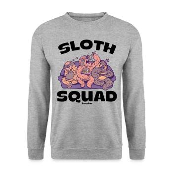 Sloth Squad - Unisex Pullover - Weißgrau meliert - Vorne - Alina (178cm) & Michal (187cm)