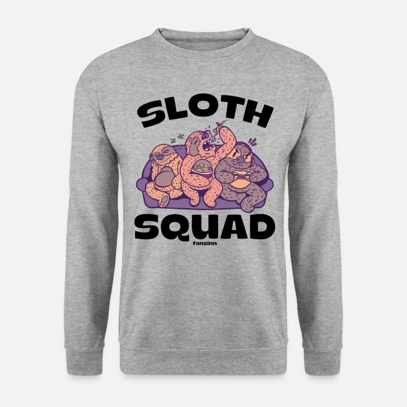 Sloth Squad - Unisex Pullover - Weißgrau meliert