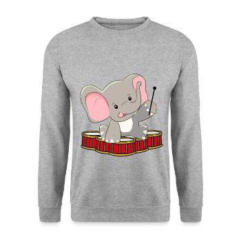 Xmas Baby Play Drum Noise Screaming Drum - Unisex Sweatshirt - salt & pepper - Front - Alina (178cm) & Michal (187cm)