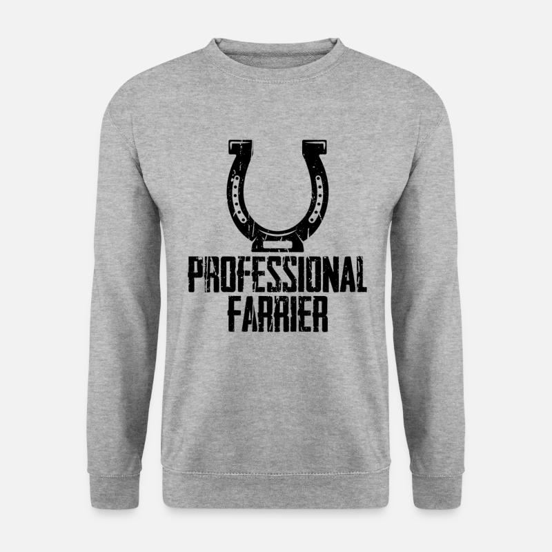 Professioneller Hufschmied Hufbeschlag - Unisex Pullover - Weißgrau meliert