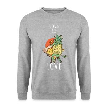 Pizza Hawaii Pineapple Pizza Food - Unisex Sweatshirt - salt & pepper - Front - Alina (178cm) & Michal (187cm)