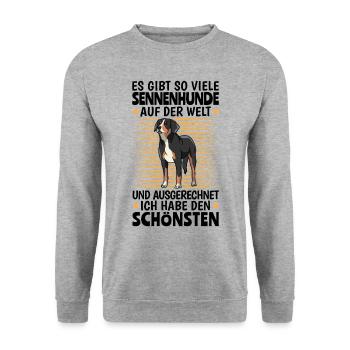 Schönster Sennenhund Schweizer Sennenhund - Unisex Pullover - Weißgrau meliert - Vorne - Alina (178cm) & Michal (187cm)