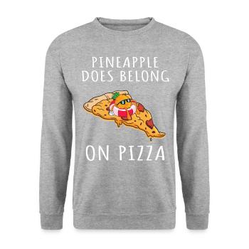 Pizza Hawaii Pineapple Pizza Food - Unisex Sweatshirt - salt & pepper - Front - Alina (178cm) & Michal (187cm)