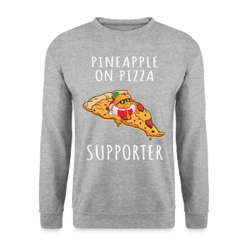 Pizza Hawaii Pineapple Pizza Food - Unisex Sweatshirt - salt & pepper - Front - Alina (178cm) & Michal (187cm)