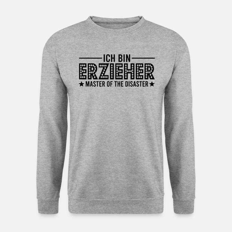 cooler Erzieher Spruch - Unisex Pullover - Weißgrau meliert