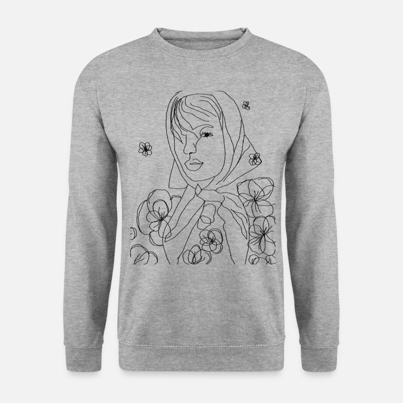 Blumenmädchen - Unisex Pullover - Weißgrau meliert
