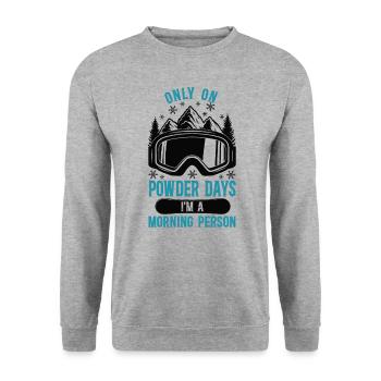 Snowboarding Snowboard Ski Skiing - Sweat-shirt Unisexe - gris chiné - Devant - Alina (178cm) & Michal (187cm)