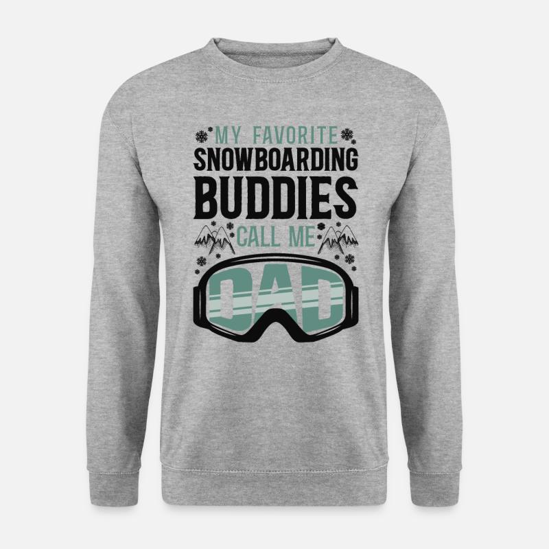 Snowboarding Snowboard Dad My - Unisex Pullover - Weißgrau meliert