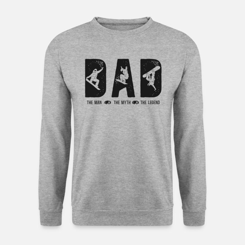 Snowboarding Snowboard Dad Dad The - Unisex Pullover - Weißgrau meliert