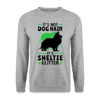 This is Sheltie Glitter Shetland Sheepdog - Unisex Sweatshirt - salt & pepper - Front - Alina (178cm) & Michal (187cm)