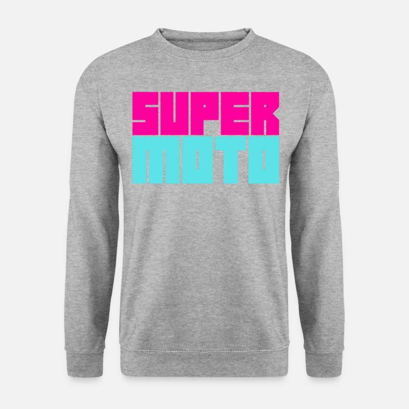 Supermoto / Supermotard / Supermoto Wheelie - Unisex Pullover - Weißgrau meliert