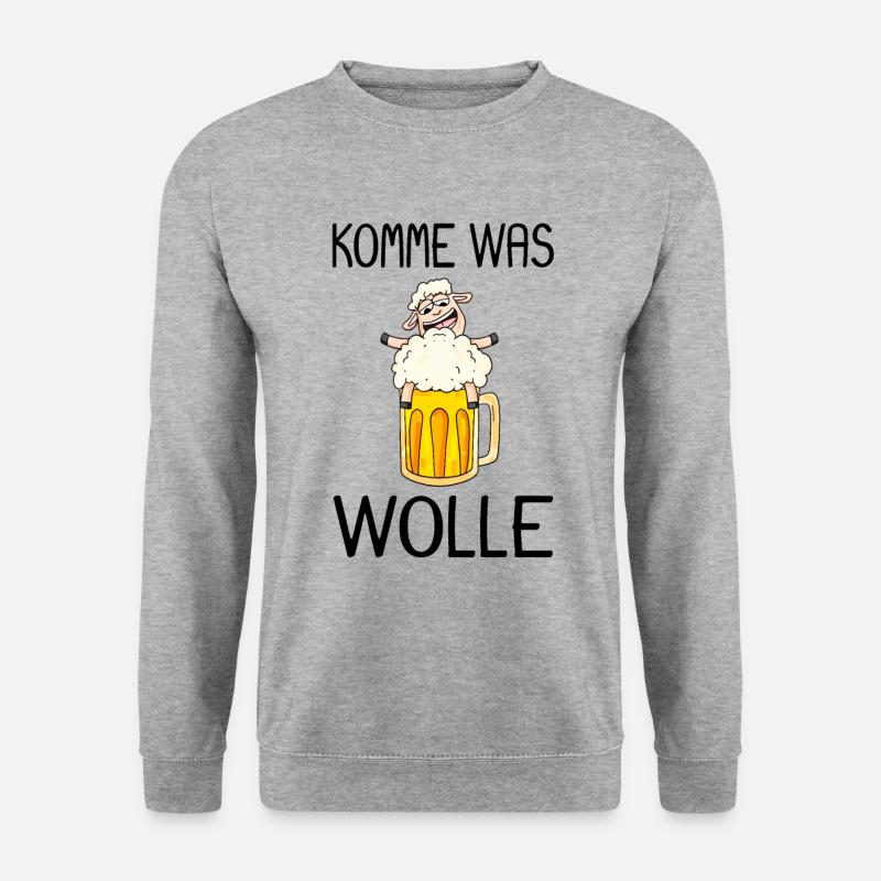 Schaf lustiger Spruch - Unisex Pullover - Weißgrau meliert