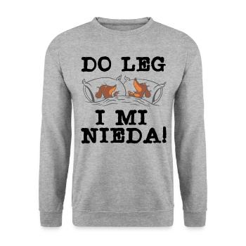 Dackel Bayrisch Do Leg I Mi Nieda - Unisex Pullover - Weißgrau meliert - Vorne - Alina (178cm) & Michal (187cm)