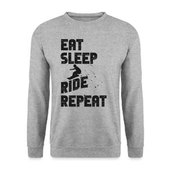 Snowboarding Snowboard Vintage - Unisex Pullover - Weißgrau meliert - Vorne - Alina (178cm) & Michal (187cm)