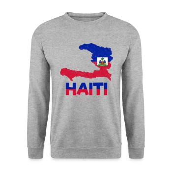Haïti HaïtiEn Haïti Drapeau Fier Pays I Cadeau - Sweat-shirt Unisexe - gris chiné - Devant - Alina (178cm) & Michal (187cm)