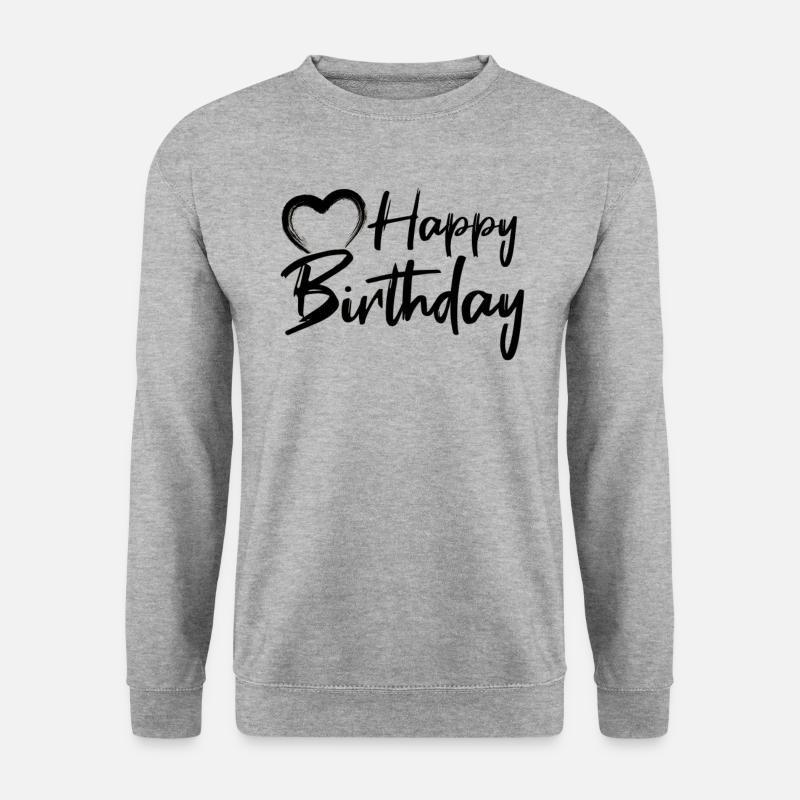 Happy Birthday - Unisex Pullover - Weißgrau meliert