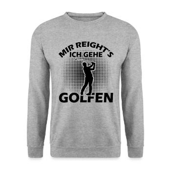 Mir Reichts Ich Gehe Golfen Golfspieler Golfplatz - Unisex Pullover - Weißgrau meliert - Vorne - Alina (178cm) & Michal (187cm)