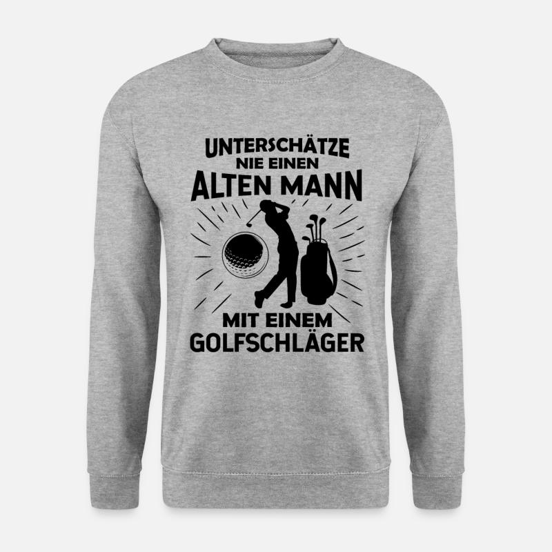 Unterschätze Niemals Einen Alten Mann Mit Einem Go - Unisex Pullover - Weißgrau meliert