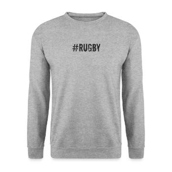 Rugby - #Rugby - Unisex Pullover - Weißgrau meliert - Vorne - Alina (178cm) & Michal (187cm)