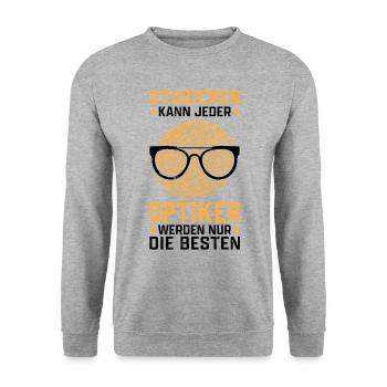 Augenoptiker studieren Optometrist Optiker - Unisex Pullover - Weißgrau meliert - Vorne - Alina (178cm) & Michal (187cm)