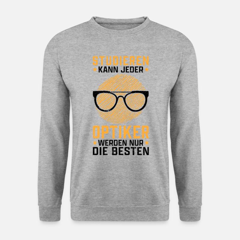 Augenoptiker studieren Optometrist Optiker - Unisex Pullover - Weißgrau meliert