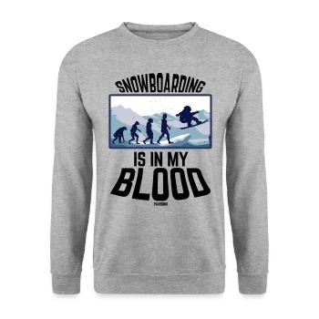 Le snowboard est dans mon sang - Sweat-shirt Unisexe - gris chiné - Devant - Alina (178cm) & Michal (187cm)