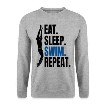 Eat Sleep Swim Repeat - Swimming Swimmers - Unisex Sweatshirt - salt & pepper - Front - Alina (178cm) & Michal (187cm)