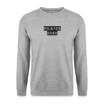 Pilates - Patron de Pilates - Sweat-shirt Unisexe - gris chiné - Devant - Alina (178cm) & Michal (187cm)