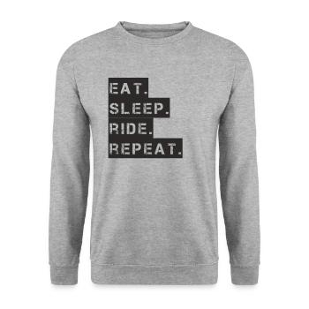 Horseback riding - eat. Sleep. Ride. repeat. - Unisex Sweatshirt - salt & pepper - Front - Alina (178cm) & Michal (187cm)
