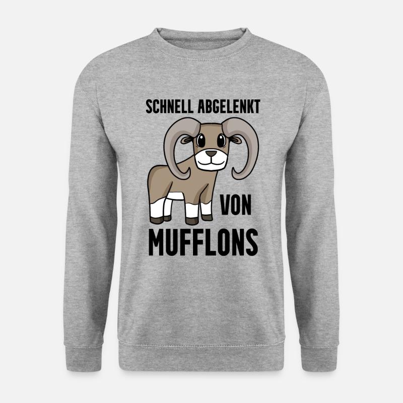 Mufflon Wildschaf - Unisex Pullover - Weißgrau meliert