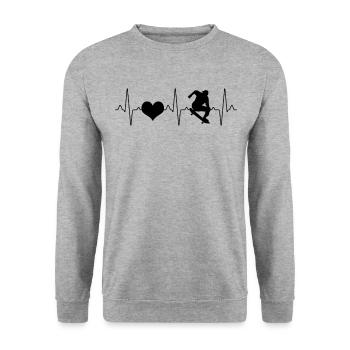 Skating Skating Heartbeat - Unisex Sweatshirt - salt & pepper - Front - Alina (178cm) & Michal (187cm)