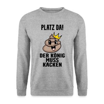 Kacke König - Unisex Pullover - Weißgrau meliert - Vorne - Alina (178cm) & Michal (187cm)