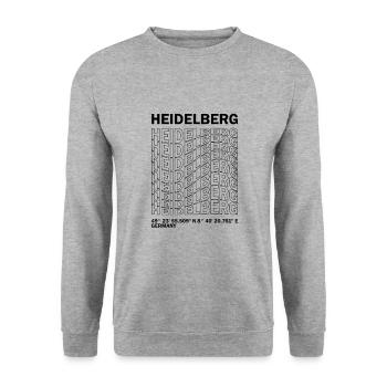 Heidelberg Koordinaten - Unisex Pullover - Weißgrau meliert - Vorne - Alina (178cm) & Michal (187cm)