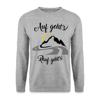 Motoradfahrer Geschenk mit Spruch - Unisex Pullover - Weißgrau meliert - Vorne - Alina (178cm) & Michal (187cm)
