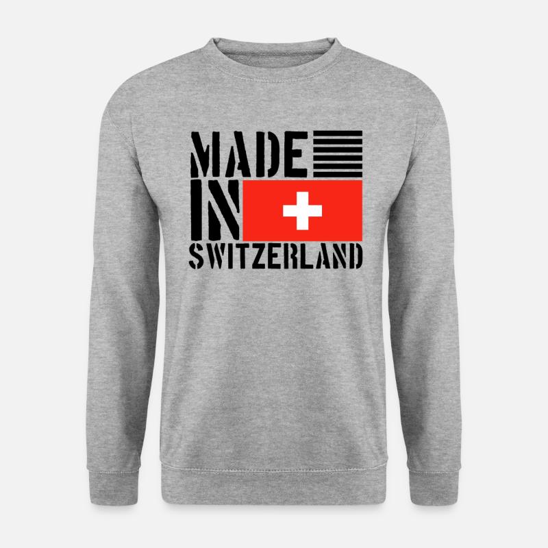 Schweiz Schweizer Lustiger Spruch - Unisex Pullover - Weißgrau meliert