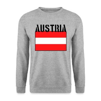 Austria Flag - Unisex Sweatshirt - salt & pepper - Front - Alina (178cm) & Michal (187cm)