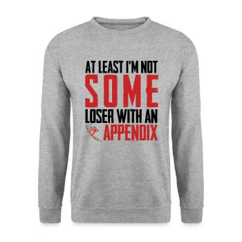Appendicitis Surviving Surgeon Lustiger - Unisex Sweatshirt - salt & pepper - Front - Alina (178cm) & Michal (187cm)