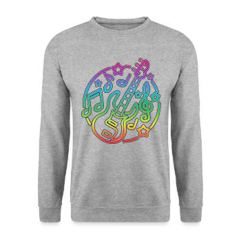 Music Guitarist Music Electric Guitar - Unisex Sweatshirt - salt & pepper - Front - Alina (178cm) & Michal (187cm)